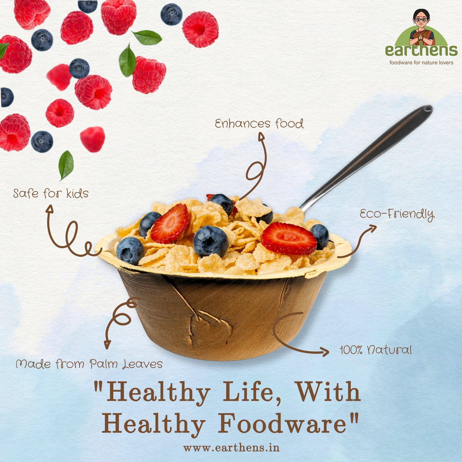 Earthens 6" Round Deep Palm Leaf Bowl – Natural Beige - Image 2