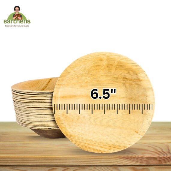 Earthens 6.5" Round Palm Leaf Bowl – Natural Beige - Image 5
