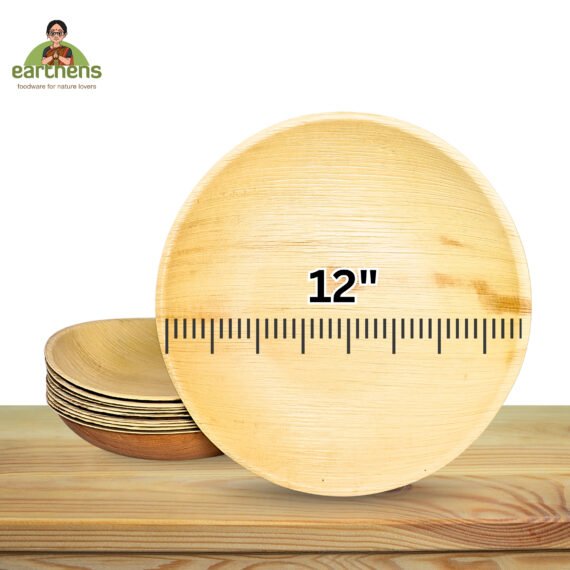 Earthens 12" Deep Round Palm Leaf Bowl – Natural Beige - Image 5