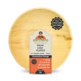 Earthens 12" Deep Round Palm Leaf Bowl – Natural Beige