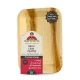 Earthens 10" x 7" Rectangular Deep Palm Leaf Plate – Natural Beige