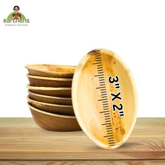 Earthens 3" x 2" Oval Palm Leaf Egg Plate – Natural Beige - Image 5