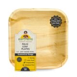 Earthens 2.5" Square Palm Leaf Plate – Natural Beige