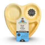 Earthens 10" 3-Compartment Hexagonal Palm Leaf Plate – Natural Beige